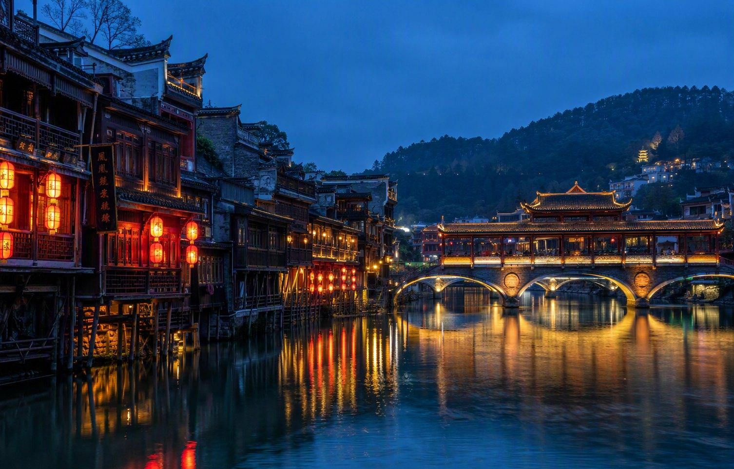 Stilted houses on the Tuojiang River