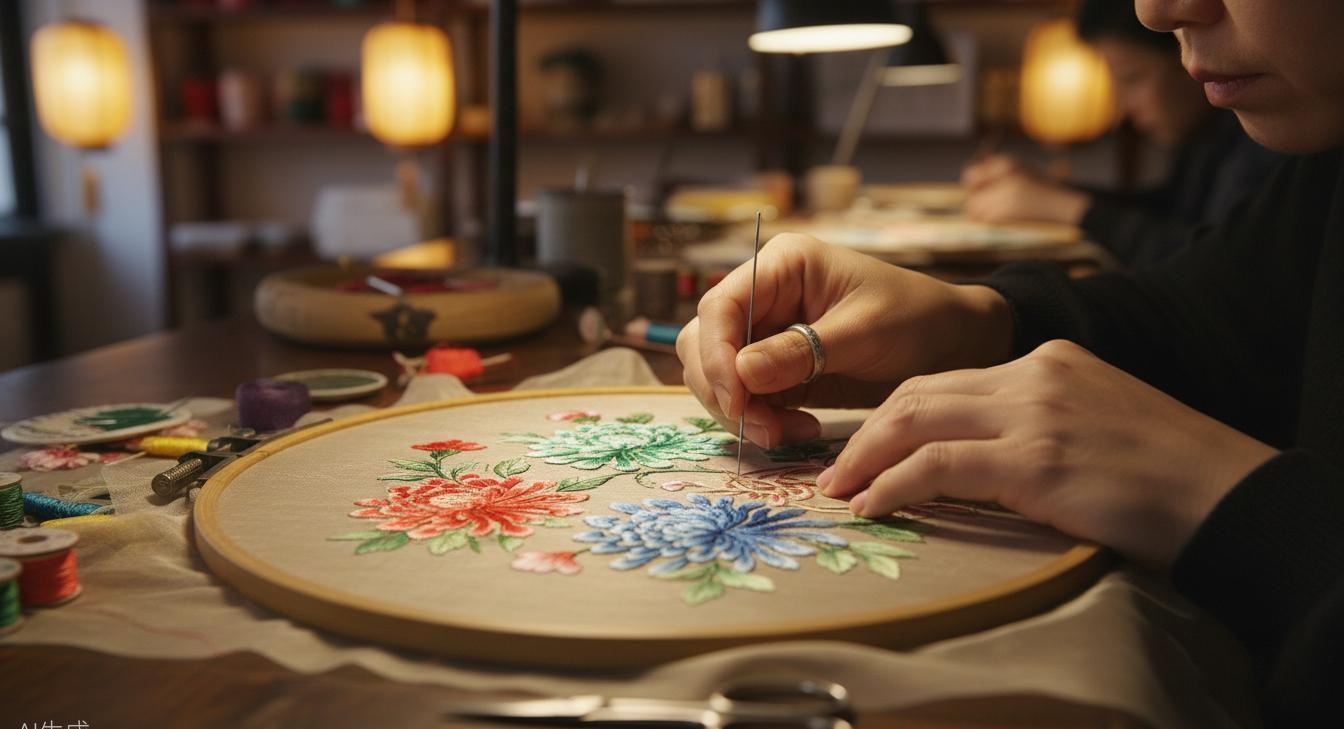 Lingnan Embroidery — silk threads stitched into living art