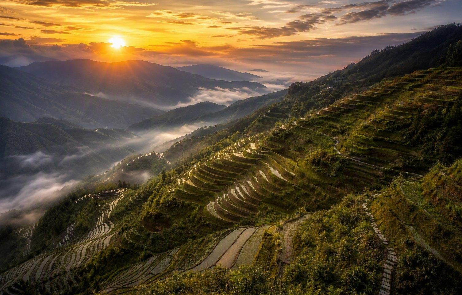 Tang'an Terraces at dawn